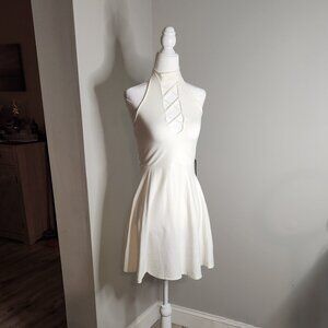 Express White Halter Neck Cotton Dress / Size XS / NWT